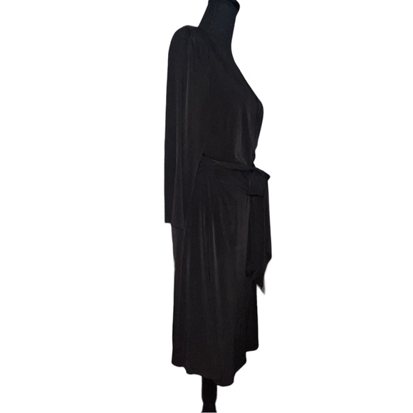 Vintage 90s  AB Studio Black Wrap Dress with Waistband/Belt - Picture 5 of 7